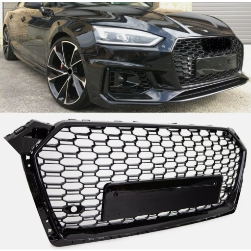 Calandre Look RS5 Full Black pour Audi A5 F5 Coupé, Cabriolet et Sportback Phase 1 (2016–2020)