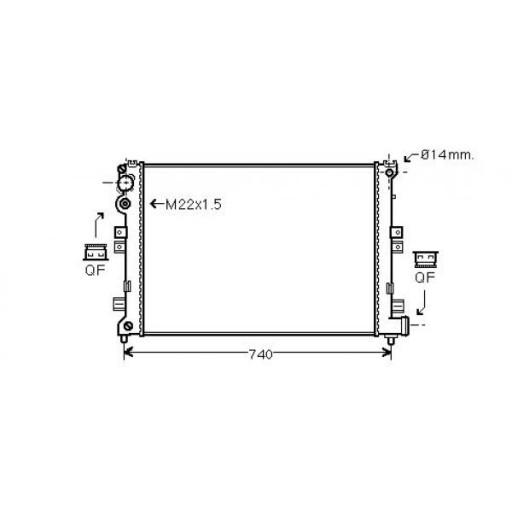 Radiateur refroidissement du moteur 670 x 446 x 36 - OEM : 1475845080 = 1301NC